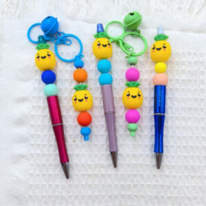 Wholesale 10pcs Anime Cute 3D Pineapple Silicone DIY Beads