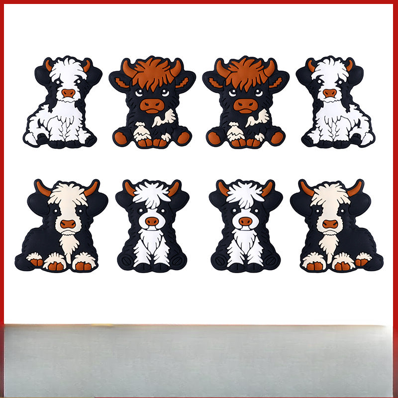 Wholesale Animal Highland Cattle Silicone Chilen's Grinding Rod Dental Glue Anti Falling Chain Loose Beads