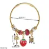 Adjustable Stainless Steel Beaded Bracelet With Strawberry And Cherry Pendants, Cute And Simple Style, Suitable For Daily Wear And Dates