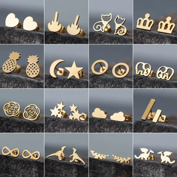 Animal 304 Stainless Steel Stainless Steel Simple Style Ear Studs