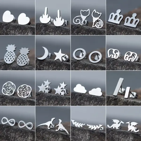 Animal 304 Stainless Steel Stainless Steel Simple Style Ear Studs