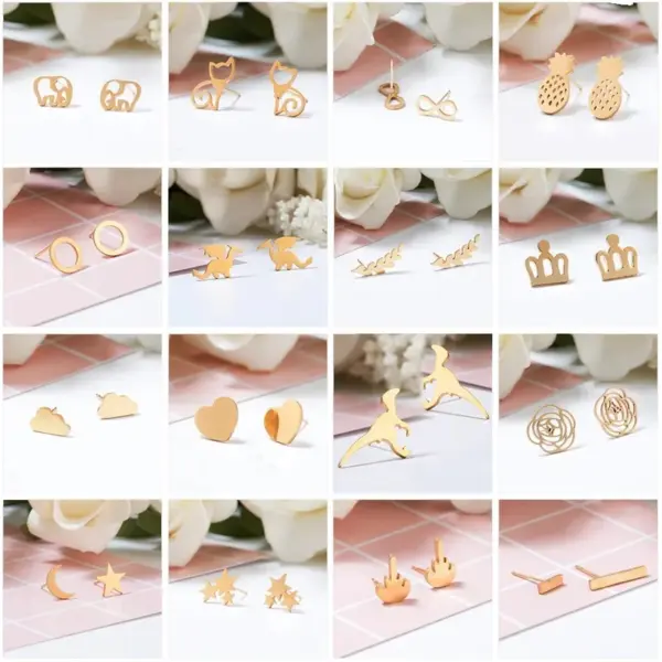 Animal 304 Stainless Steel Stainless Steel Simple Style Ear Studs