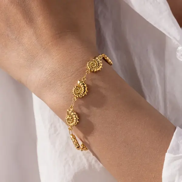 Conch Jewelry Set For Women Featuring Electroplated 304 Stainless Steel With 18K Real Gold PVD Coated Handmade Chain