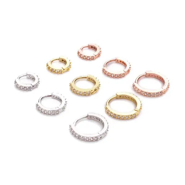 Ear Cartilage Rings & Studs Simple Style Geometric Copper Zircon