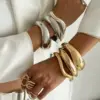 Elegant Simple Metal Bracelet Geometric Pattern Alloy Plated Gold Office And Holiday Wear Women's Jewelry Accessory All Seasons