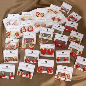 Fashionable Stainless Steel Butterfly Starfish Drip Oil Earrings Women's Accessory Elegant Versatile Geometric Pattern Jewelry