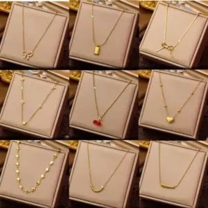 Fashionable Titanium Steel Necklace Women's Summer New Lockbone Chain Stylish Stainless Steel Jewelry Factory Direct Live Broadcast