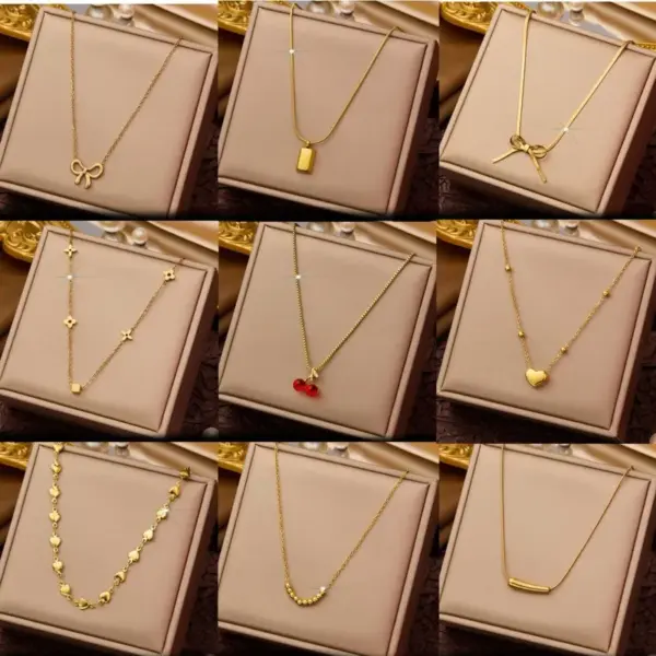 Fashionable Titanium Steel Necklace Women's Summer New Lockbone Chain Stylish Stainless Steel Jewelry Factory Direct Live Broadcast