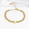 Heart-shaped 18K Gold Plated 304 Stainless Steel Bracelet By Feng Innovation Design, Suitable For Women To Wear On Daily Dates Or Occasions