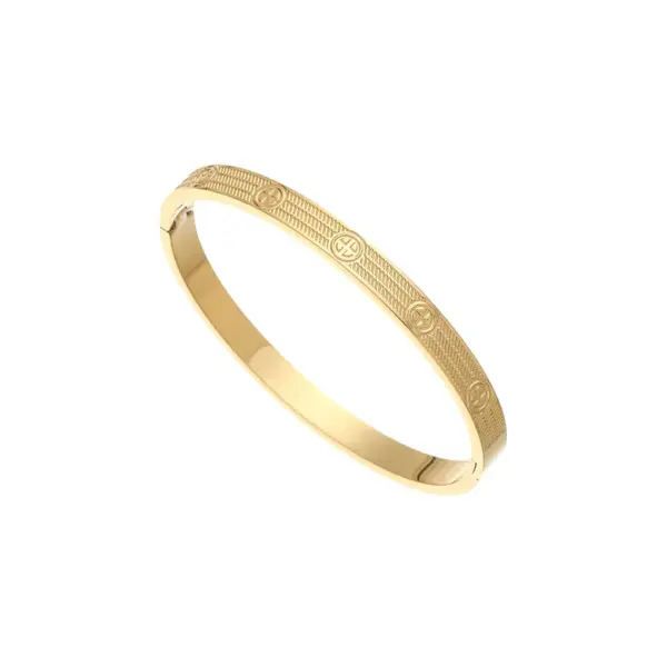 High-quality Fashion Geometric Pattern Titanium Steel Bracelet Full Diamond Stainless Steel Stud Design Jewelry Accessory