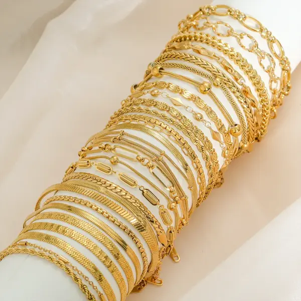 Modern Style Classic Style Letter Solid Color 304 Stainless Steel Bracelets In Bulk