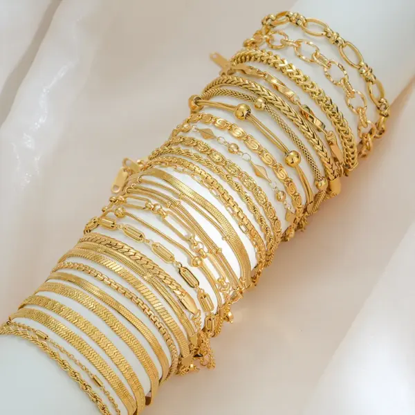 Modern Style Classic Style Letter Solid Color 304 Stainless Steel Bracelets In Bulk