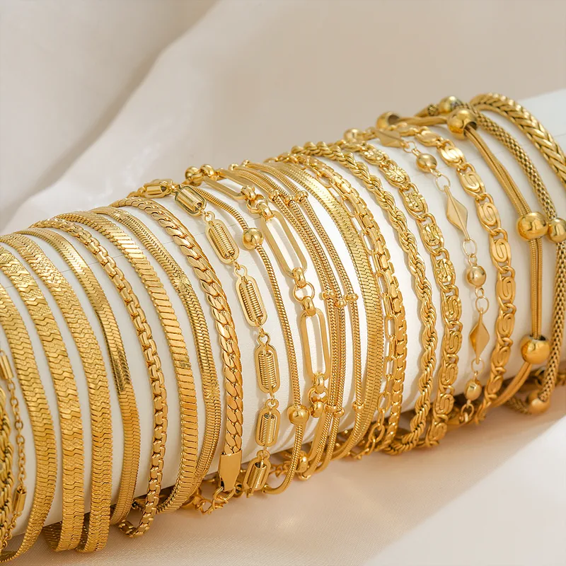 Wholesale Modern Style Classic Style Letter Solid Color 304 Stainless Steel Bracelets In Bulk