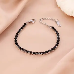 4mm Diamond Bracelet / Black