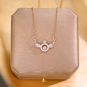 Rose Gold Flexible Angel Wings Necklace