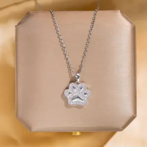 Silver Cat's Paw Necklace