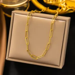 5 [Ah201] Cross Chain Necklace / Gold