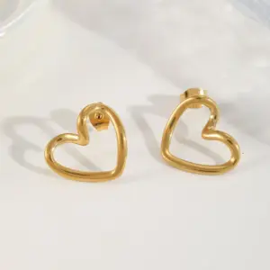 Gold stud earrings