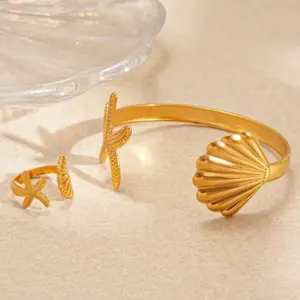 136#Bracelet-gold-two-piece Set (stainless Steel)