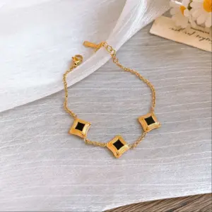 137#Bracelet-gold-black (stainless Steel)