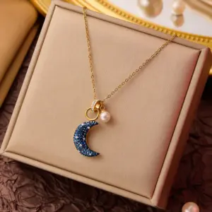 Blue White Shining Moon
