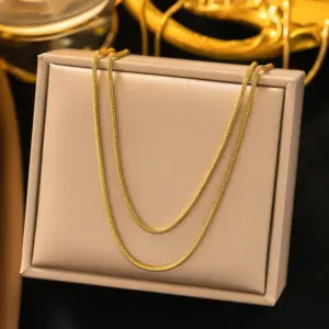 【AH372】 1.2m 【Round】 Snake Chain Sweater Chain / Gold