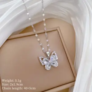 E502 Silver 【Stainless Steel Chain with Copper Pendant】