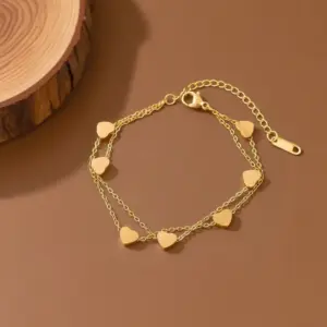 S039-Double Layer Love-Bracelet- Gold