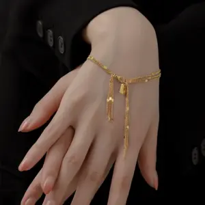 S0172-Three-layer Chain-Bracelet- Gold