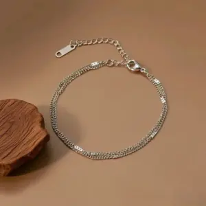 S0146-Side Calendered Chain-Bracelet-Steel Color
