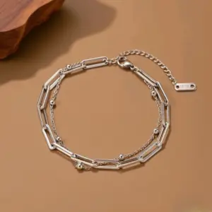 S016-Ball + Cross-Bracelet-Steel Color
