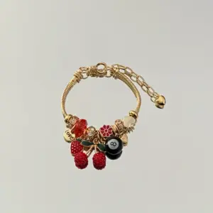 Cherry Strawberry Black 8 Bracelet