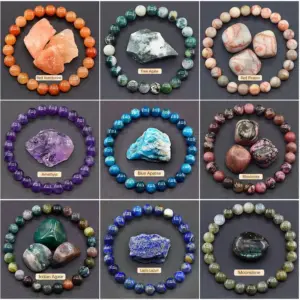 Natural Stone Bracelet Women's Crystal Turquoise Beaded Hand Chain Fashion Jewelry Accessories Floral Pattern Wedding Party