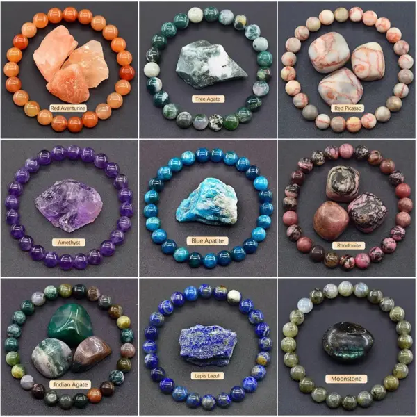 Natural Stone Bracelet Women's Crystal Turquoise Beaded Hand Chain Fashion Jewelry Accessories Floral Pattern Wedding Party