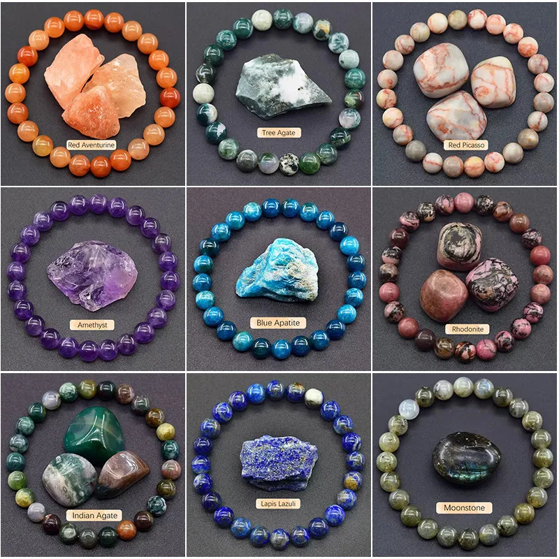 Wholesale Natural Stone Bracelet Women's Crystal Turquoise Beaded Hand Chain Fashion Jewelry Accessories Floral Pattern Wedding Party