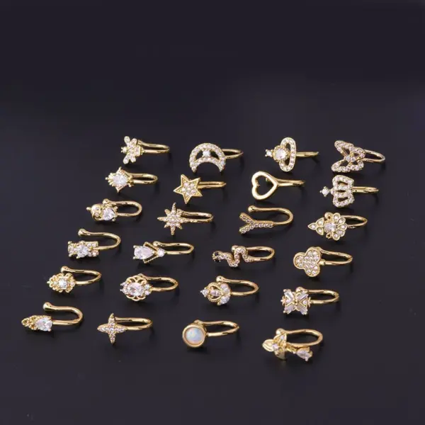 Nose Rings & Studs Fashion Geometric Copper Plating Nose Pin
