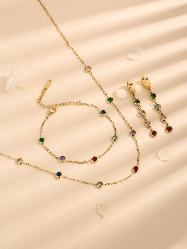 O1CN0103VtTw1MqB05Yolg4_2212889381485-0-cib Wholesale Luxury Color Treasure Necklace Bracelet Earrings Set