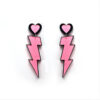 Wholesale Valentine's Day Pink Lightning Love Acrylic Earrings