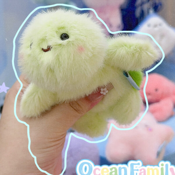 Wholesale Press and release colorful ocean cute animal plush keychain