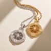 Wholesale Gold and silver octagonal star stainless steel necklace