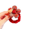 Wholesale Red checkered flower elastic cute headband
