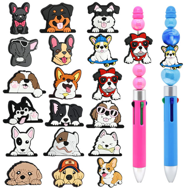 Wholesale Random 100pcs Shiba Inu Dog Cartoon Focal Beads