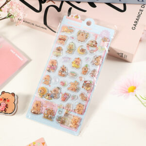 3D Embossed Sticker [Kapibala/Blue]/Bag