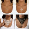 Wholesale Heavy industry lace pearl tassel necklace