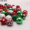 O1CN010ACZ7v1QEr9LRyqUP_2201245431945-0-cib Wholesale 50pcs Red and Green Diamond Print Christmas 20MM Acrylic Beads DIY Mixed Color Mixed Style Beaded Loose Beads Combination