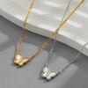 O1CN010AIj2a258LxtcBh50_2218546207481-0-cib Wholesale Titanium Steel White Shell Butterfly Necklace