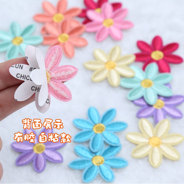 Wholesale Macaron colored sunflower daisy embroidery DIY Patches
