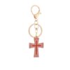 Wholesale Colored Cross with Water Diamond Metal Keychain