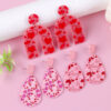 Wholesale Love droplet shaped Valentine's Day acrylic earrings