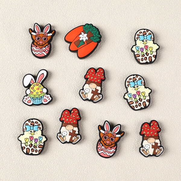 Wholesale drop beads Easter cartoon rabbit silicone beads DIY jewelry string pen